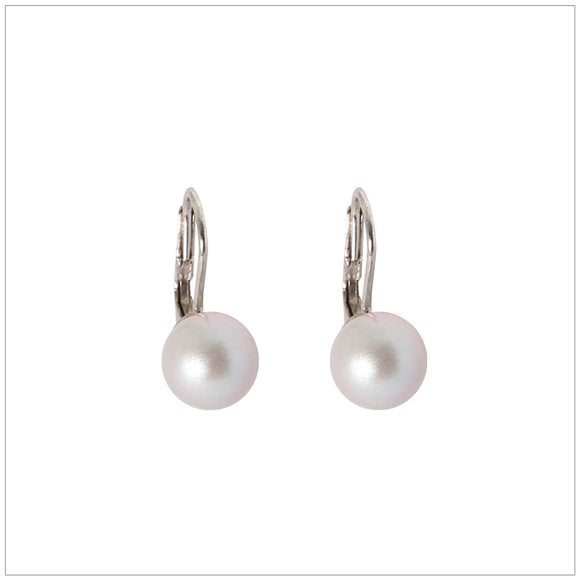 Swarovski Element Classic Pearl Earrings Iridescent Pearl Grey Dove