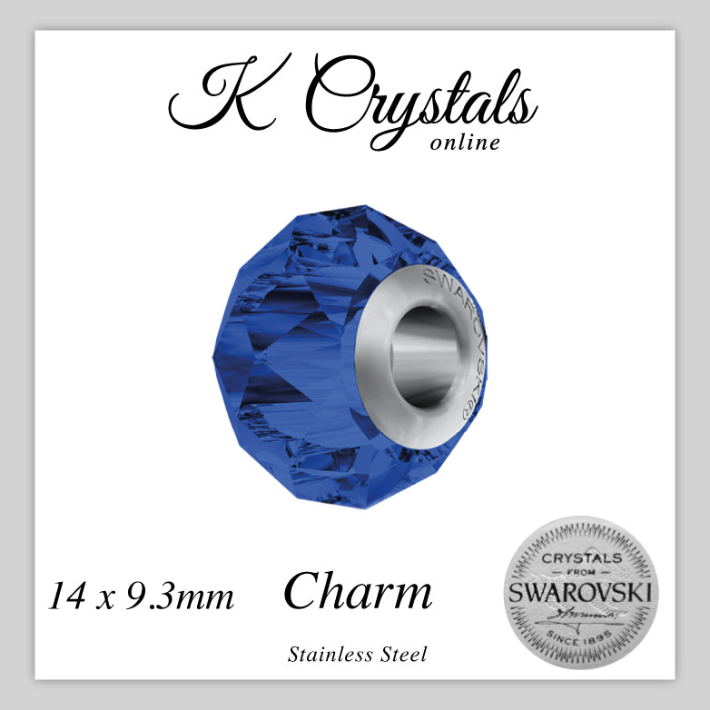 BeCharmed Bracelet Set (19.5cm) Swarovski Element Briolette Charm - Sapphire