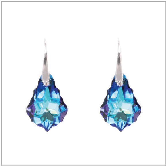 Swarovski Element Baroque Earrings - Bermuda Blue - swarovski jewellery south africa kcrystals