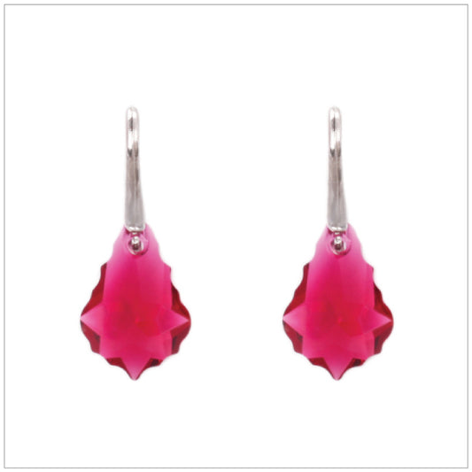 Swarovski Element Baroque Earrings - Ruby - swarovski jewellery south africa kcrystals