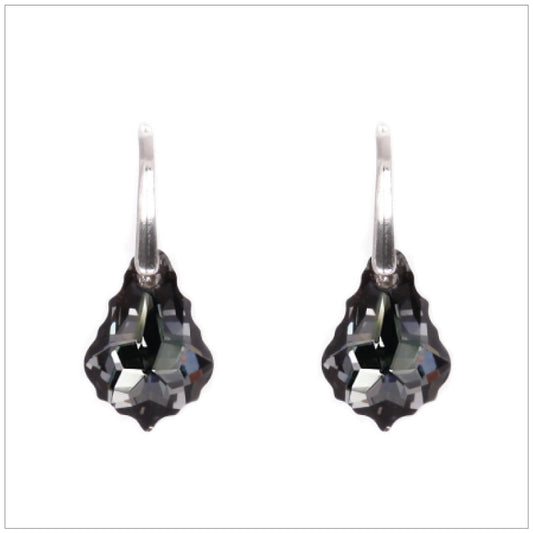 Swarovski Element Baroque Earrings - Silver Night - swarovski jewellery south africa kcrystals