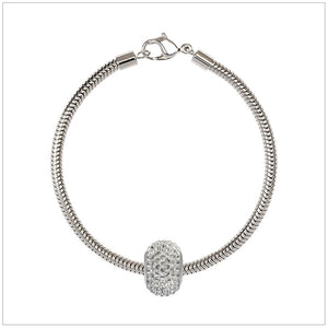 BeCharmed Bracelet Set (17cm) Swarovski Element Pave Charm - Crystal