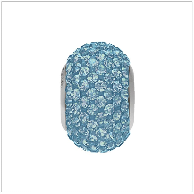 BeCharmed Bracelet Set (19.5cm) Swarovski Element Pave Charm - Aquamarine