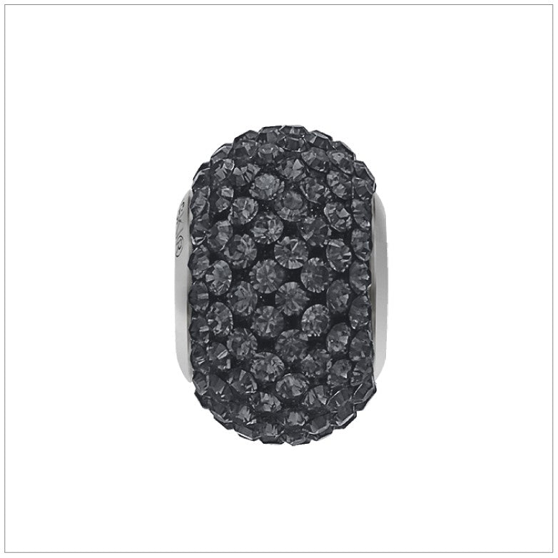 Swarovski Element Becharmed Pave Charm - Silver Night