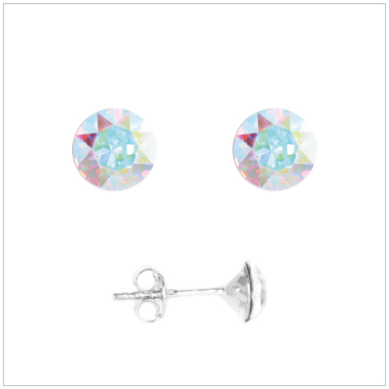 Swarovski Element Chaton Earrings - Aurore Boreale - K. Crystals Online