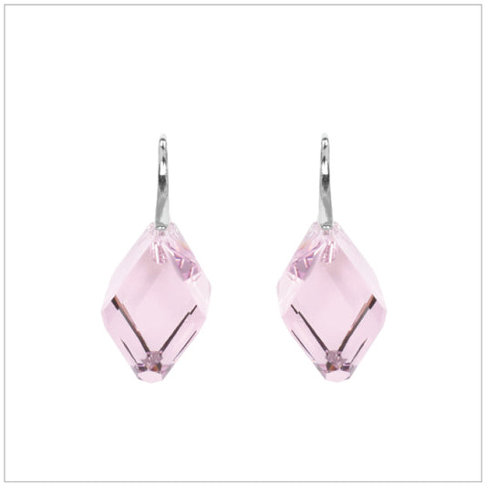 Swarovski Element Cubist Earrings - Light Amethyst - swarovski jewellery south africa kcrystals