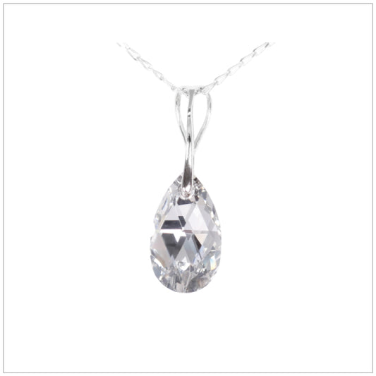 Swarovski Element Drop Necklace - Chrome/Labrador - K. Crystals Online