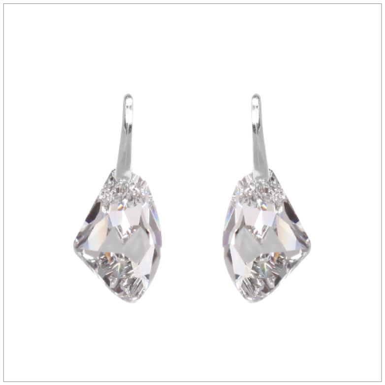 Swarovski Element Galactic Earrings - Chrome/Labrador