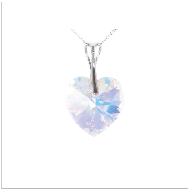Swarovski Element Heart Necklace - Aurore Boreale - K. Crystals Online
