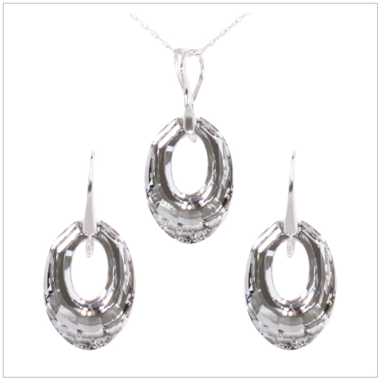 Swarovski Element Helios Set - Chrome/Labrador - swarovski jewellery south africa kcrystals