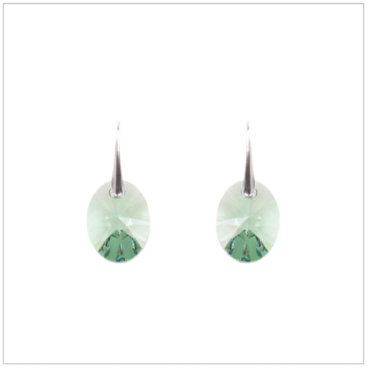 Swarovski Element Oval Earrings - Fern Green