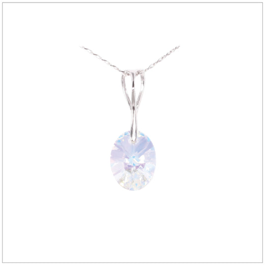 Swarovski Element Oval Necklace - Aurore Boreale