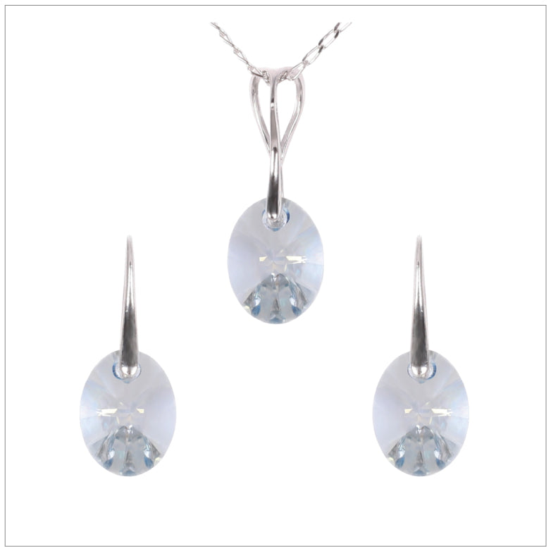 Swarovski Element Oval Set - Blue Shadow