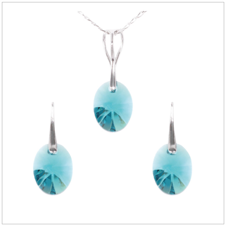 Swarovski Element Oval Set - Indicolite