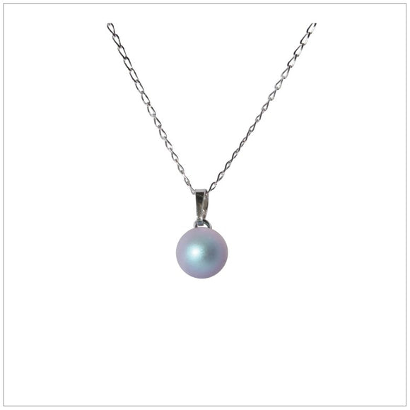 Swarovski Element Pearl Necklace - Iridescent Pearl Light Blue