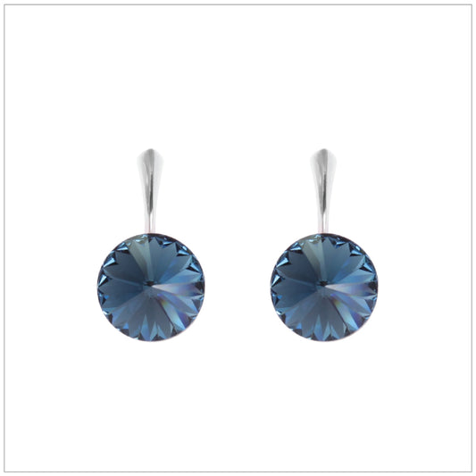 Swarovski Element Rivoli Earrings - Dark Indigo - K. Crystals Online