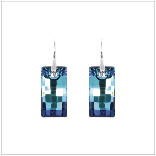 Swarovski Element Urban Earrings - Bermuda Blue - K. Crystals Online