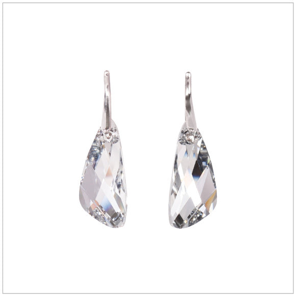 Swarovski Element Wing Earrings - Chrome/Labrador - swarovski jewellery south africa kcrystals