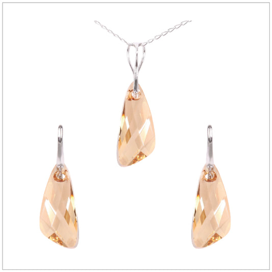 Swarovski Element Wing Set - Golden Shadow - swarovski jewellery south africa kcrystals
