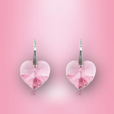 Swarovski Element Heart Earrings - Light Rose