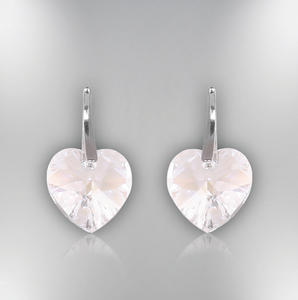 Swarovski Element Heart Earrings - Moon Light