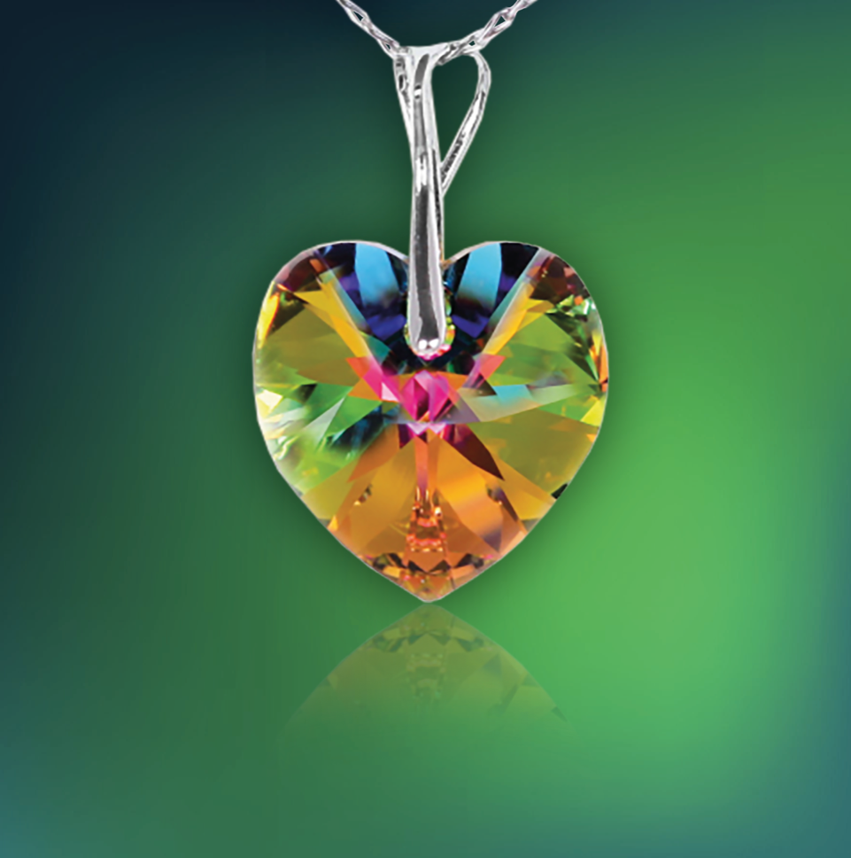 Swarovski Element Heart Necklace - Vitrail Medium - K. Crystals Online