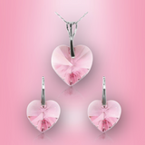 Swarovski Element Heart Set - Light Rose