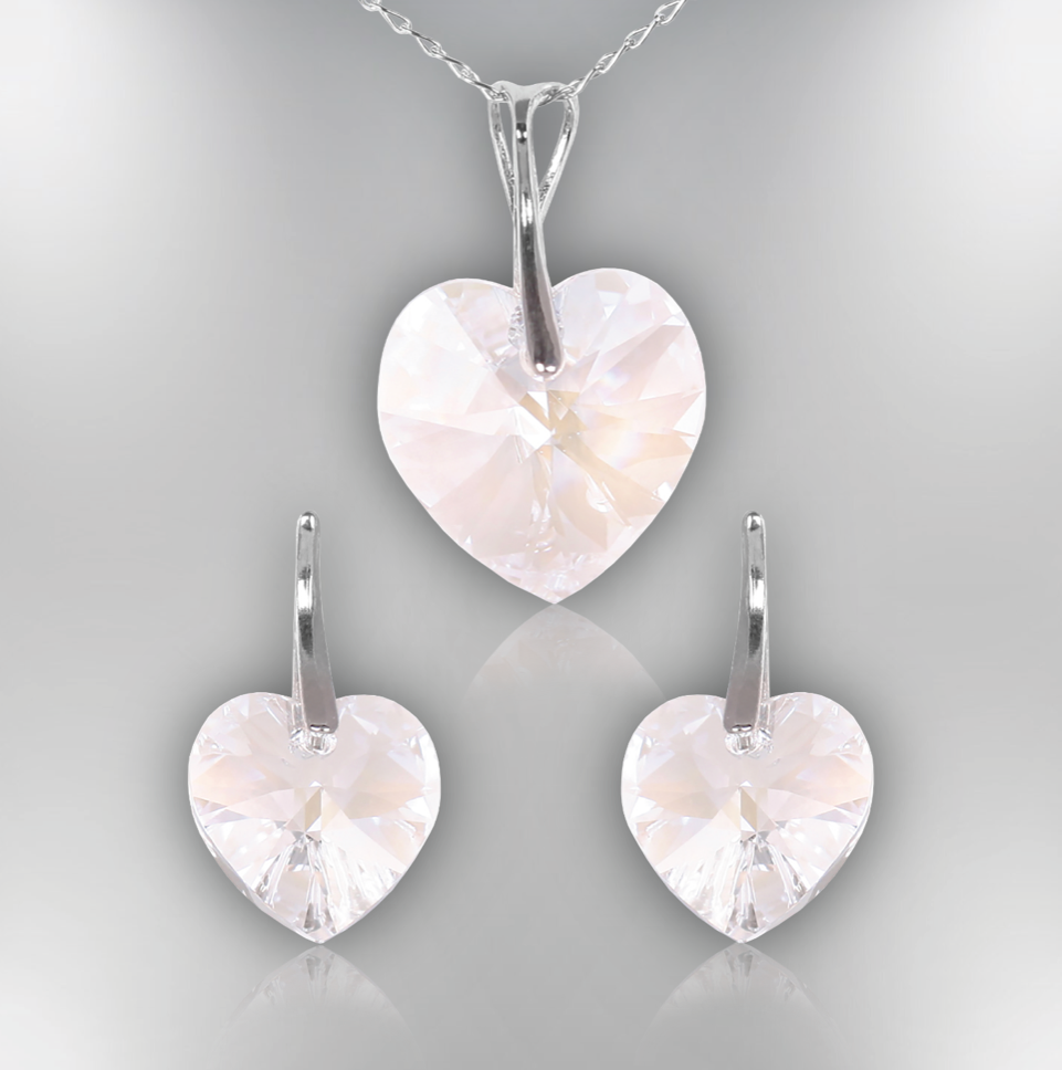 Swarovski Element Heart Set - Moon Light - K. Crystals Online