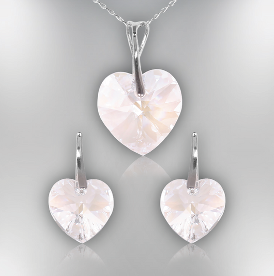 Swarovski Element Heart Set - Moon Light - K. Crystals Online