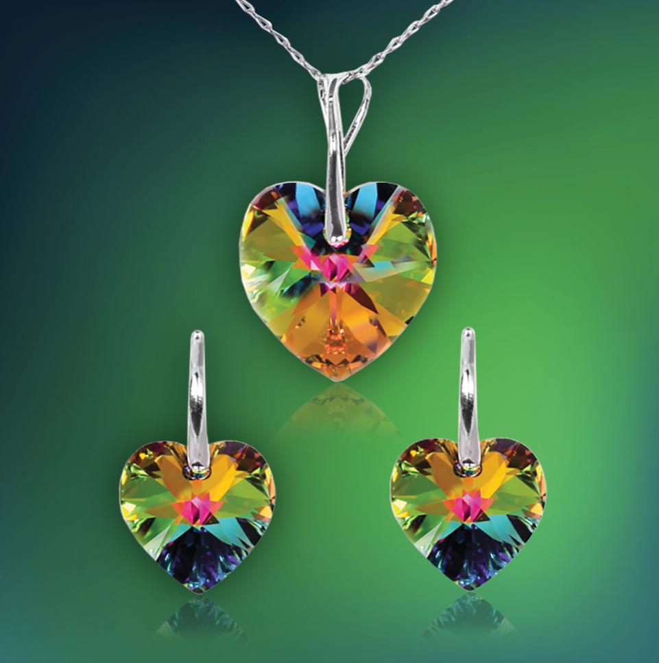 Swarovski Element Heart Set - Vitrail Medium - K. Crystals Online