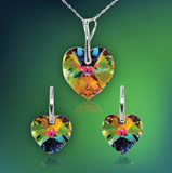 Swarovski Element Heart Set - Vitrail Medium