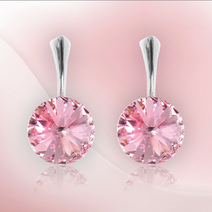 Swarovski Element Rivoli Earrings - Light Rose