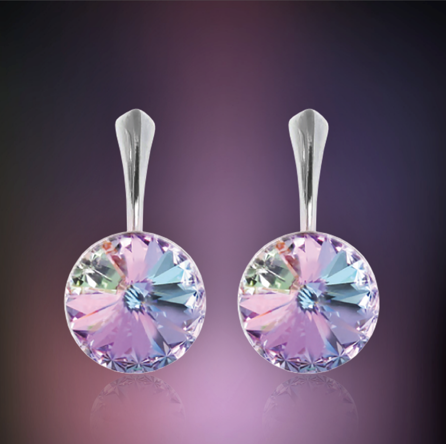 Swarovski Element Rivoli Earrings - Vitrail Light - K. Crystals Online