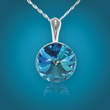 Swarovski Element Rivoli Necklace - Bermuda Blue