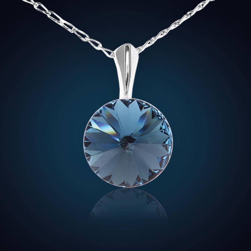 Swarovski Element Rivoli Necklace - Dark Indigo - K. Crystals Online