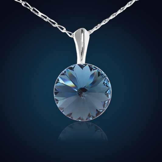 Swarovski Element Rivoli Necklace - Dark Indigo - K. Crystals Online