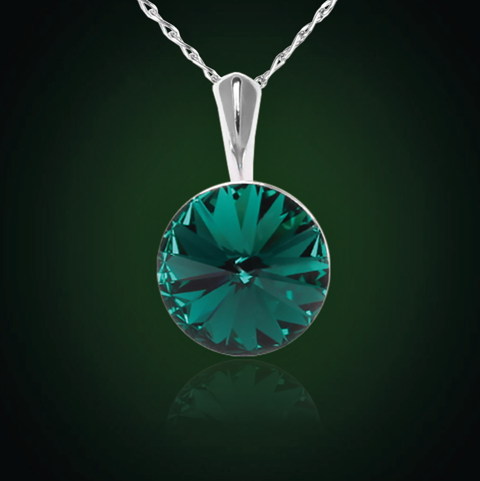 Swarovski Element Rivoli Necklace - Emerald - K. Crystals Online