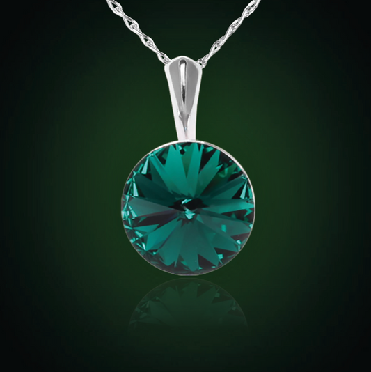 Swarovski Element Rivoli Necklace - Emerald - K. Crystals Online