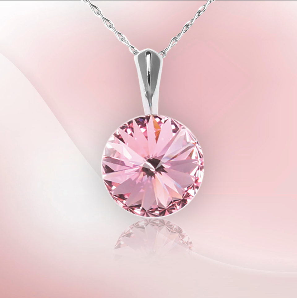 Swarovski Element Rivoli Necklace - Light Rose - K. Crystals Online