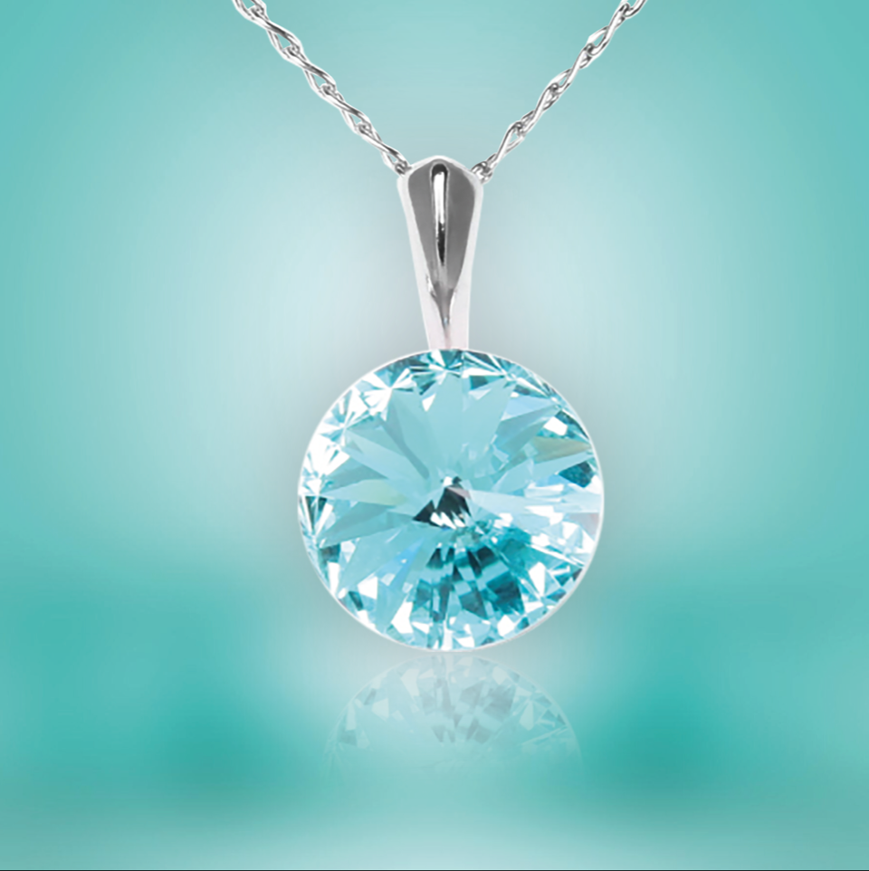 Swarovski Element Rivoli Necklace - Light Turquoise - K. Crystals Online