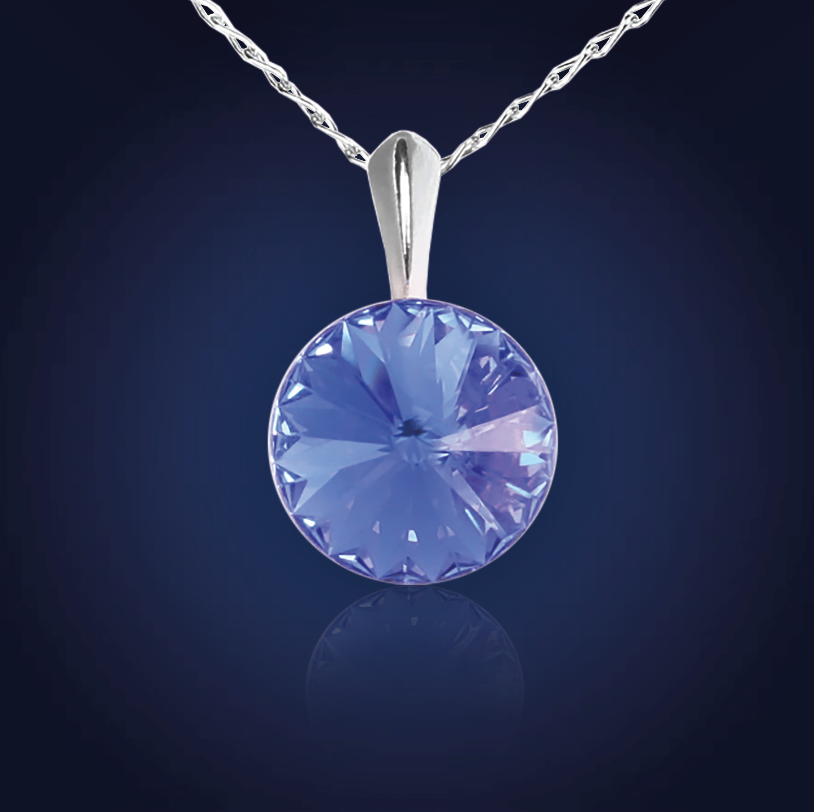 Swarovski Element Rivoli Necklace - Sapphire - K. Crystals Online
