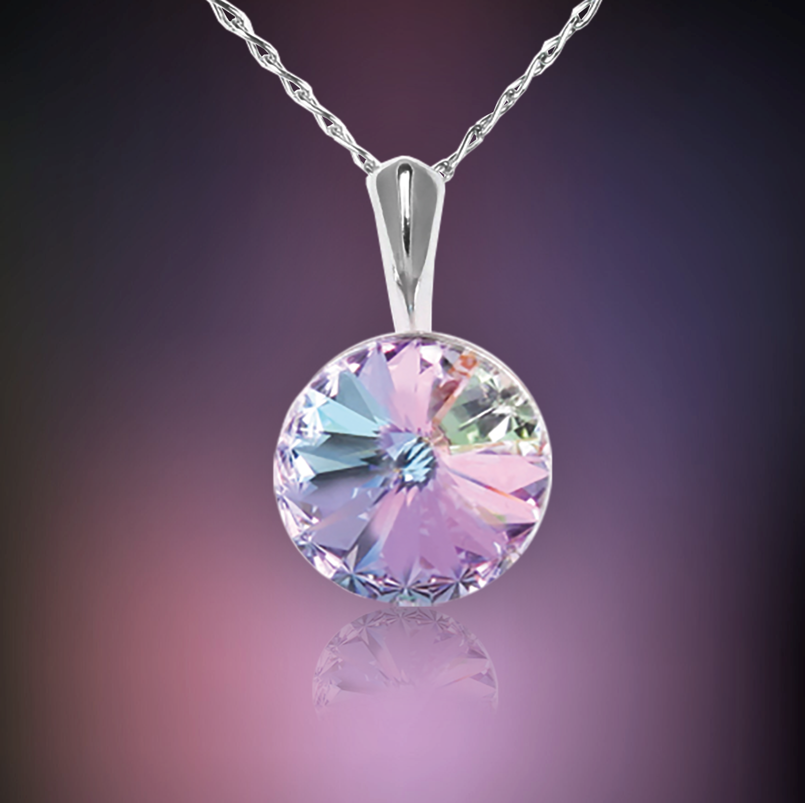 Swarovski Element Rivoli Necklace - Vitrail Light - K. Crystals Online