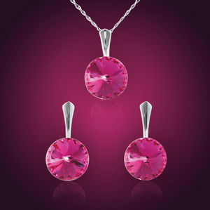 Swarovski Element Rivoli Set - Fuchsia