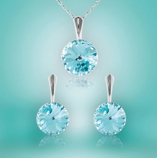 Swarovski Element Rivoli Set - Light Turquoise - K. Crystals Online