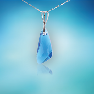 Swarovski Element Wing Necklace - Capri Blue