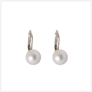 Swarovski Element Classic Pearl Earrings Iridescent Pearl Grey Dove