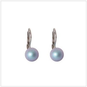 Swarovski Element Classic Pearl Earrings Iridescent Pearl Light Blue