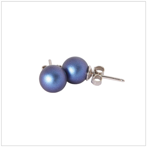Swarovski Element Pearl Studs Iridescent Pearl Dark Blue