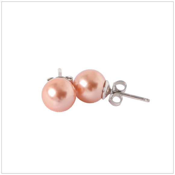 Swarovski Element Pearl Studs Rose Peach Pearl
