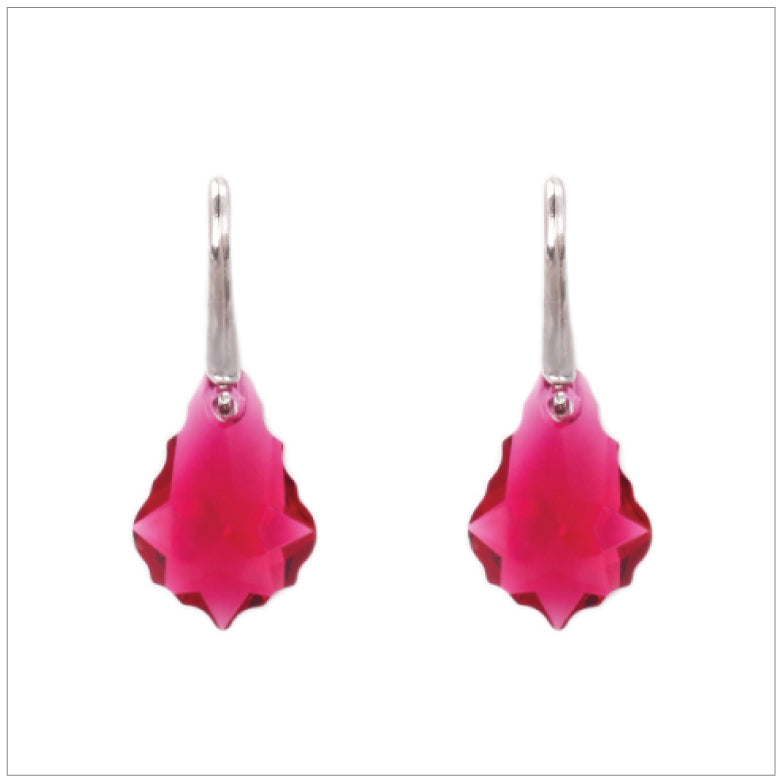 Swarovski Element Baroque Earrings - Ruby - swarovski jewellery south africa kcrystals